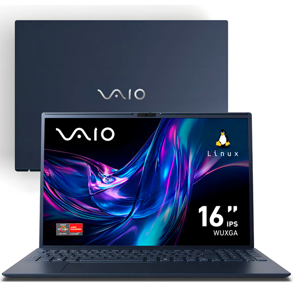 Notebook Vaio Fe16 Amd Ryzen 7 5825u Linux 8gb RAM 512gb Ssd Wi-Fi 6 Tela 16