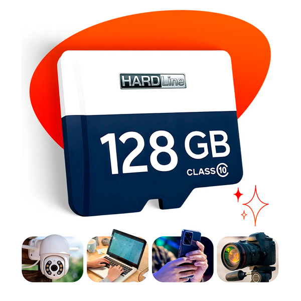 Cart�o De Mem�ria 128 Gb Hardline Para C�meras Wi-fi Drones Micro Sd Classe 10 Ultra 100mb/s Cart�o Sd